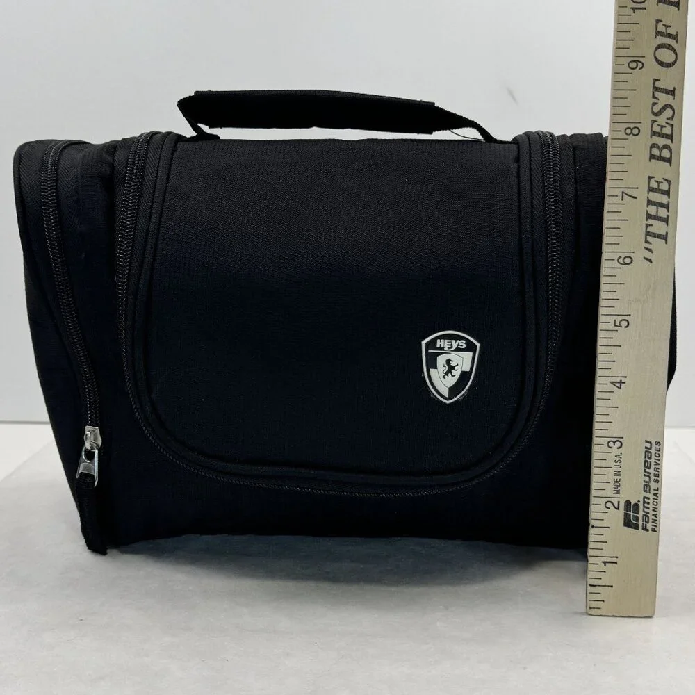 Heys Black Hanging Toiletry Bag Travel Organizer Multiple Compartments Diddy Bag